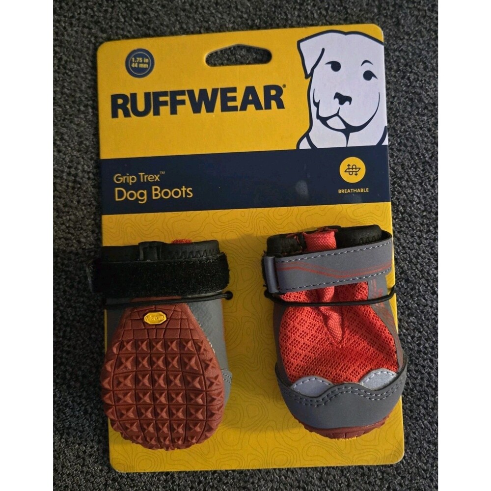 Ruffwear Grip Trex Dog Boots Set of 2 Red Summer 1.75" Breathable Hiking